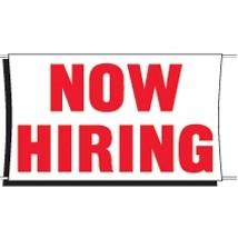 Heavy-Duty Scrim Catch All Banner (Now Hiring) (3' x 5')