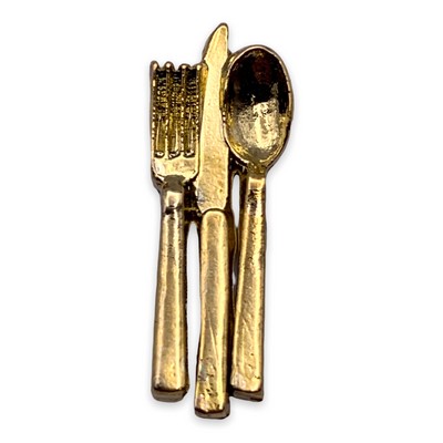 Stock Silverware Set Lapel Pin
