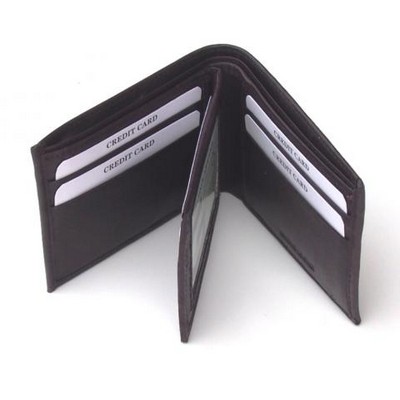 Cow Calf Leather Wallet w/Middle Flap