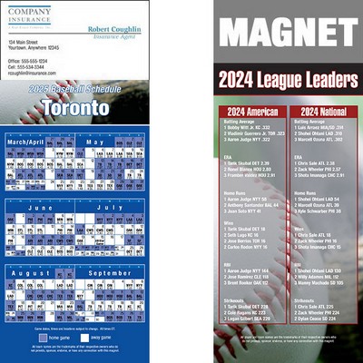Toronto Pro Baseball Schedule Magnet (3 1/2"x8 1/2")