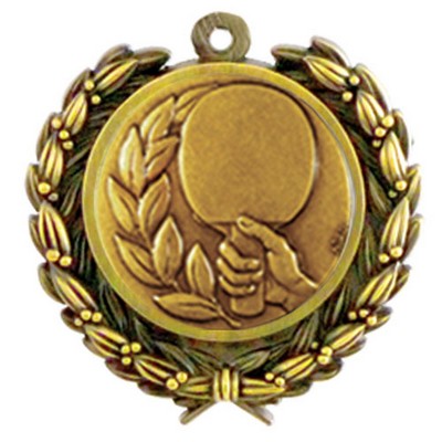 Stock Table Tennis Medal w/ Wreath Edge (1 1/4")