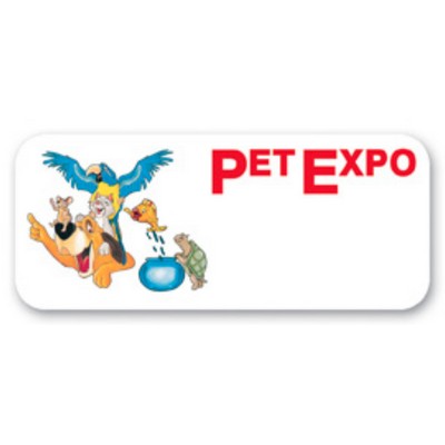 Full Color 50 Mil Name Badge (1.5"X3.5") Rectangle - No Personalization