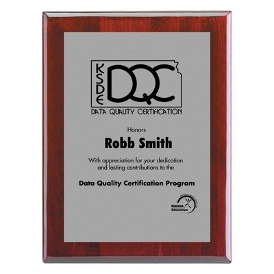 Plaque - 7"x9" Piano Wood Plaque with Silver Plate (5"x7")