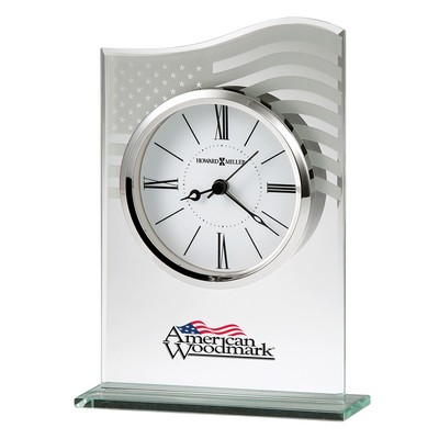 Liberty patriotic beveled glass tabletop clock