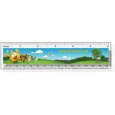 .060 Clear Plastic Rulers, InkJet Full Color + white (1.5" x 6.25"), Square corners