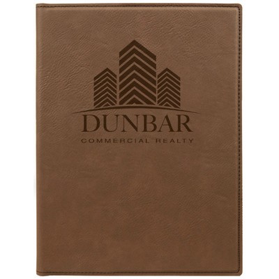 Dark Brown Leatherette Mini Portfolio w/Notepad