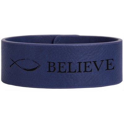 Blue Laserable Leatherette Cuff Bracelet