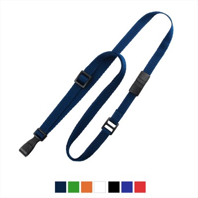 3/8" Flat Adjustable Breakaway Lanyard (Adjustable Clip)