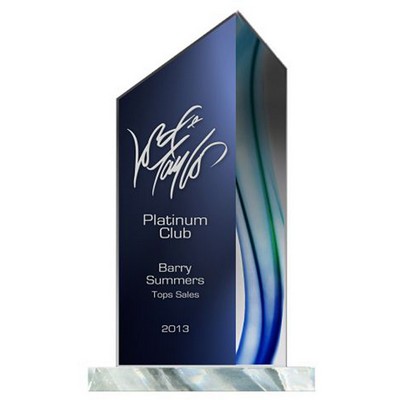 Aqua Peak Acrylic Desktop Award, Small (9-1/4"H)