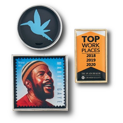 1" x ½" (1"x0.5") Rectangle USA Printed Rush Photo Lapel Pin (4 Days)