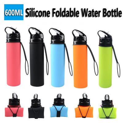 21 Oz. Silicone Foldable Water Bottle
