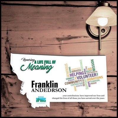 16" Montana White Acrylic Plaque