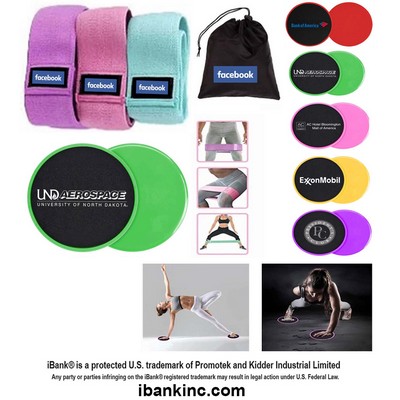 iBank ® Fabric Resistance Bands + Fitness Sliders