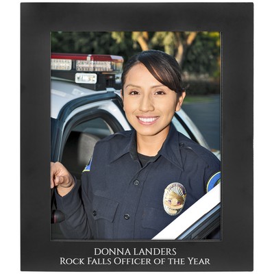 Black Aluminum Photo Frame Holds 8" x 10" Photo