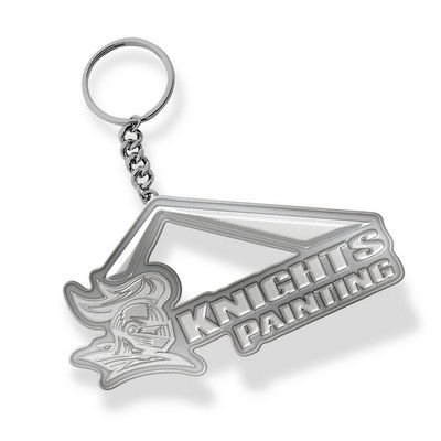 Customized Zinc Alloy Keychain with Shiny Silver Plating