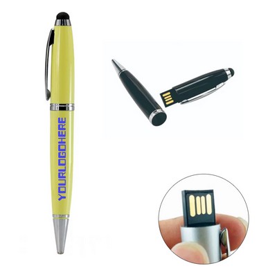 Stylus Pen USB Drive with One Color Screen Printed