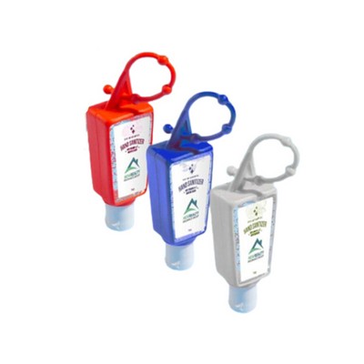 1 Oz. Printed Hand Sanitizer Gel W/ Silicone Holder