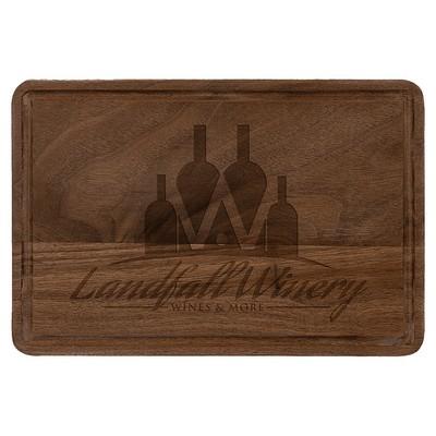 9" x 6" Walnut Cutting Board with Drip Ring