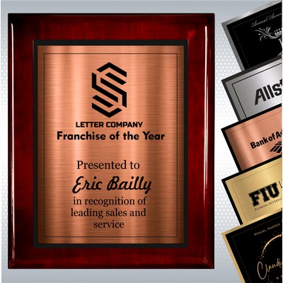 10.5" X 13" Rosewood Piano Plaque w/Choice of Double Engraved Plate