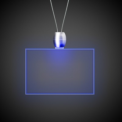 24" Blue Rectangle Light-Up Pendant Necklace(Digi-Printed)
