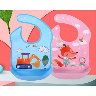 2 In 1 Bibs With Food Catcher For Babies