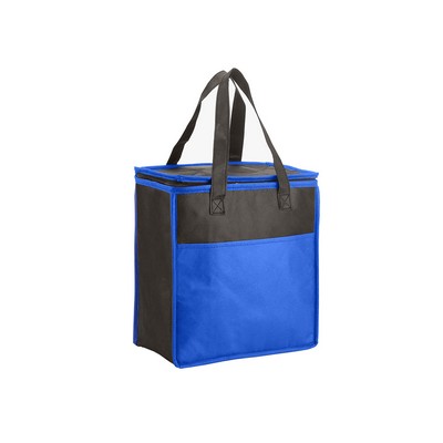 Two-Tone Flat Top Insulated Non-Woven Shopping Tote Bag