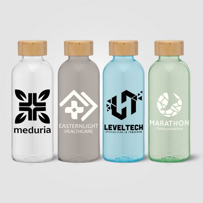 Strom - 22 oz. RPET Water Bottle with Bamboo Lid - Silkscreen
