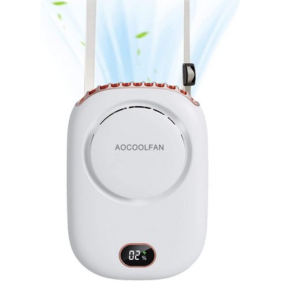 2000 mAh Portable Neck Fan, Mini Hanging Neck Fan with Adjustable Lanyard and Bracket,