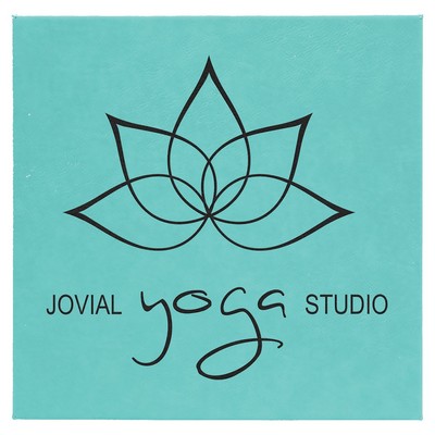 10" x 10" Teal Leatherette Wall Decor with Sawtooth Hanger