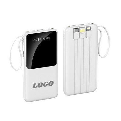 Power Bank With Built-In Cables