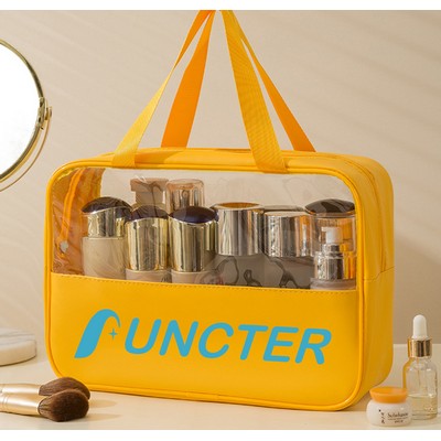 Portable PU Travel Cosmetic Toiletry Storage Bag - Size L