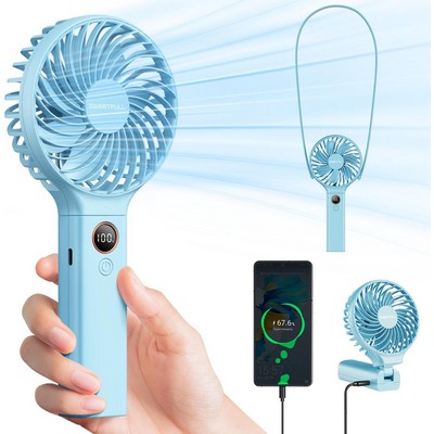 Handheld Fan,5000mAh Portable Fan Mini fan Small Personal Fan with Backup Power,Desk Fan Hand Held