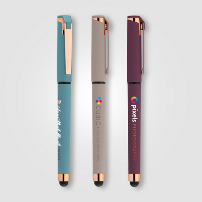 Islander Softy Rose Gold Designer Gel Pen w/ Stylus - Full-Color Inkjet