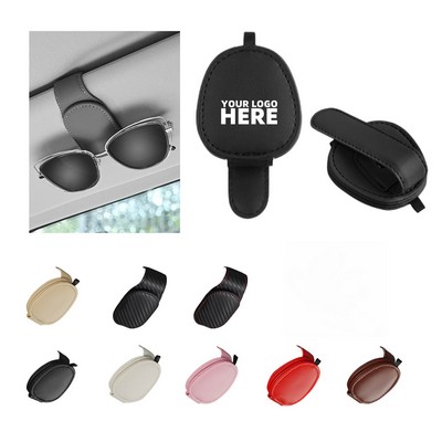 Car Magnetic Leather Sunglass Holder
