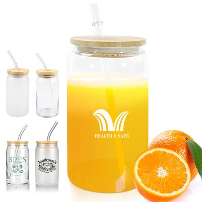 Glass Mason Jar Drink Cup