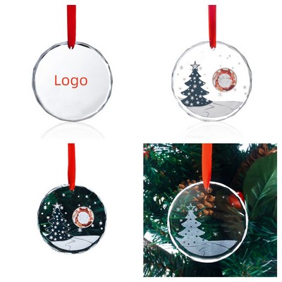 Faceted Optical Crystal Round Suncatcher Ornament