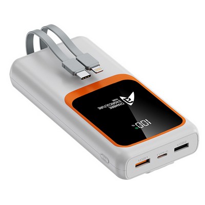 PD20W 20000mAh power banks , With LED Display and Build-in Cables