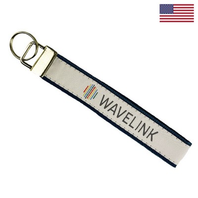 1" x 6-1/2" Woven Key Strap w/ Gold-Colored Hardware - "Elite" Weave