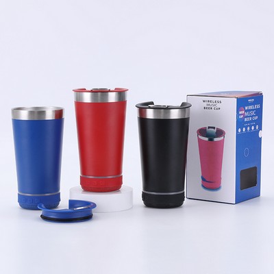 16Oz Bluetooth Speaker Beer Cup W/ Bottle Opener