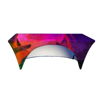 4ft Open Back STRETCH Fitted Table Cover w/ Graphics