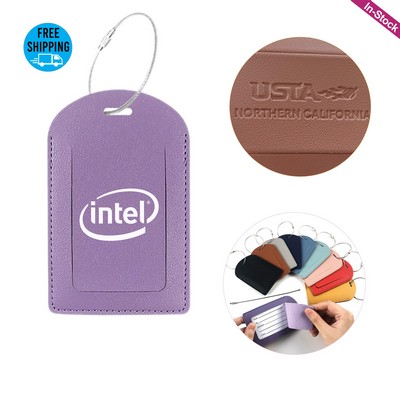 PU Leather Luggage Tags with Metal Loop