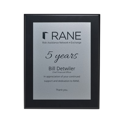 Silver Plate on Ebony Board Plaque