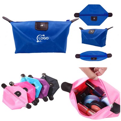 Nylon Foldable Travel Toiletry Bag Dumpling Cosmetic Bag