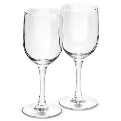 Wine Glass Set W/ Silver Medallion