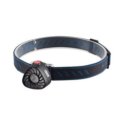 Triangle Turbo Shaped Rechargeable Head Flashlight Red Light Feature