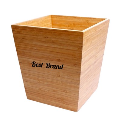 Bamboo And Wood Trash Can Without Lid