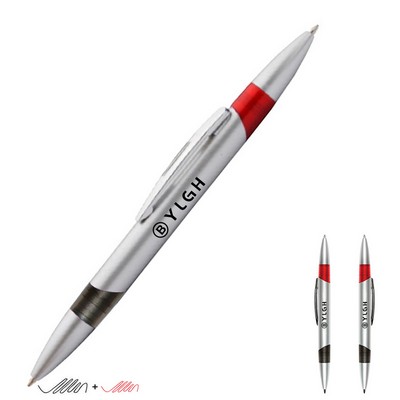 Black Red 2 Colors Inks Pen