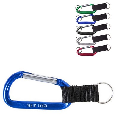 8 Cm Carabiner with Strap and Metal Plate