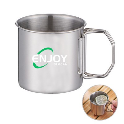 Versatile Foldable Handle Stainless Steel Mug