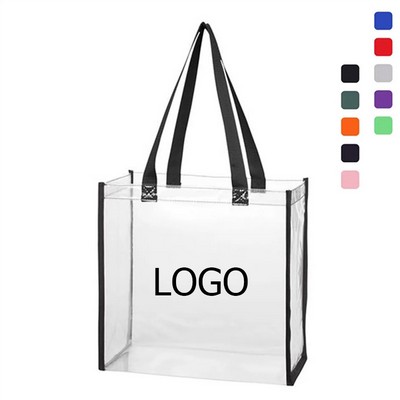 Custom Clear PVC Stadium Approved Shopping Tote Bag 12"x12"x6"